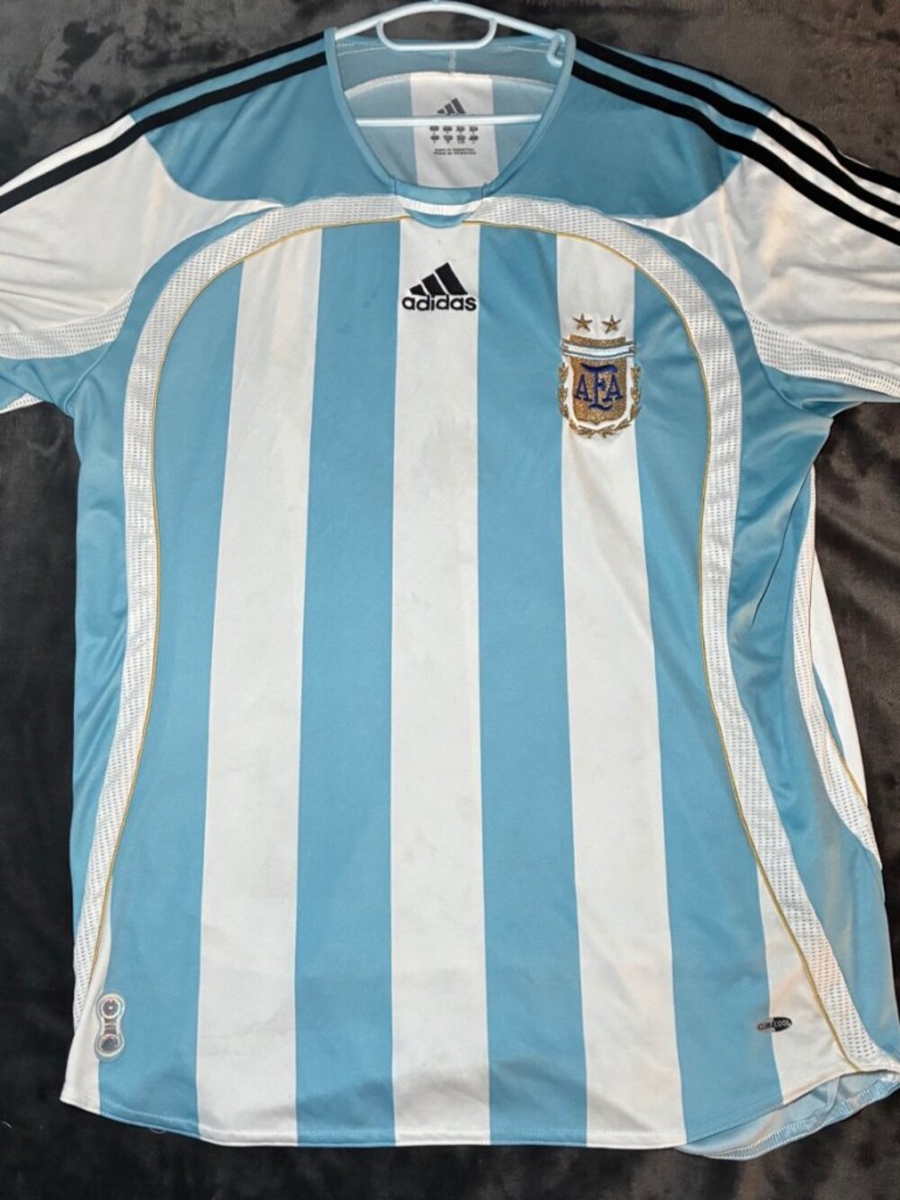 Vintage 2006 Adidas Argentina Soccer Jersey Mens L Home 2 Star AFA